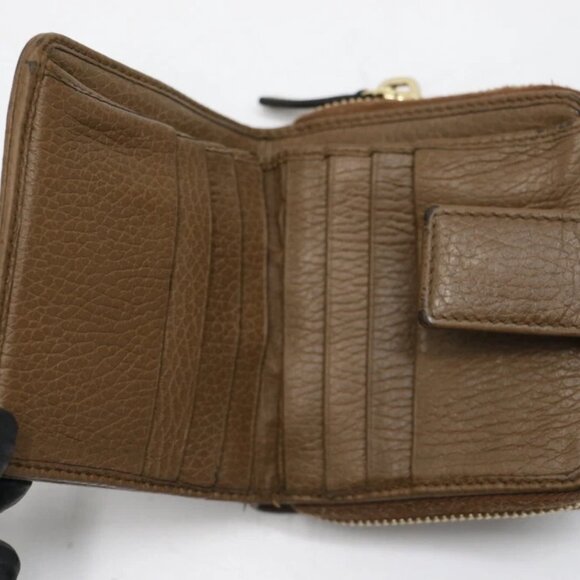 Gucci Beige/Brown GG Canvas and Leather Emblem Zip Mini Wallet - Picture 11 of 13